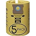 For Shop Vac Bags 10-14 Gallon - Reinforced Type I 90672, Type F 906620, VF2005 - Double-Layer 12 Gallon Shop Vac Bag (5 Pack)