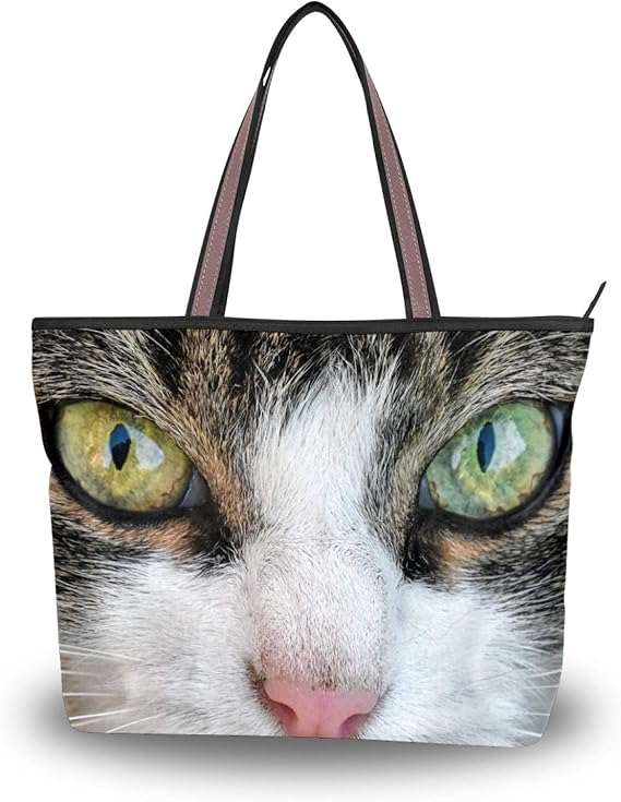 Amazon ねこ 猫 トートバッグ レディース 大容量 通勤 通学 旅行 高校生 軽い 軽量 肩掛けバッグ 対応 ハンドバッグ 大きさ ファスナー 2way 手提げバッグ ギフト プレゼント Hdxan トートバッグ