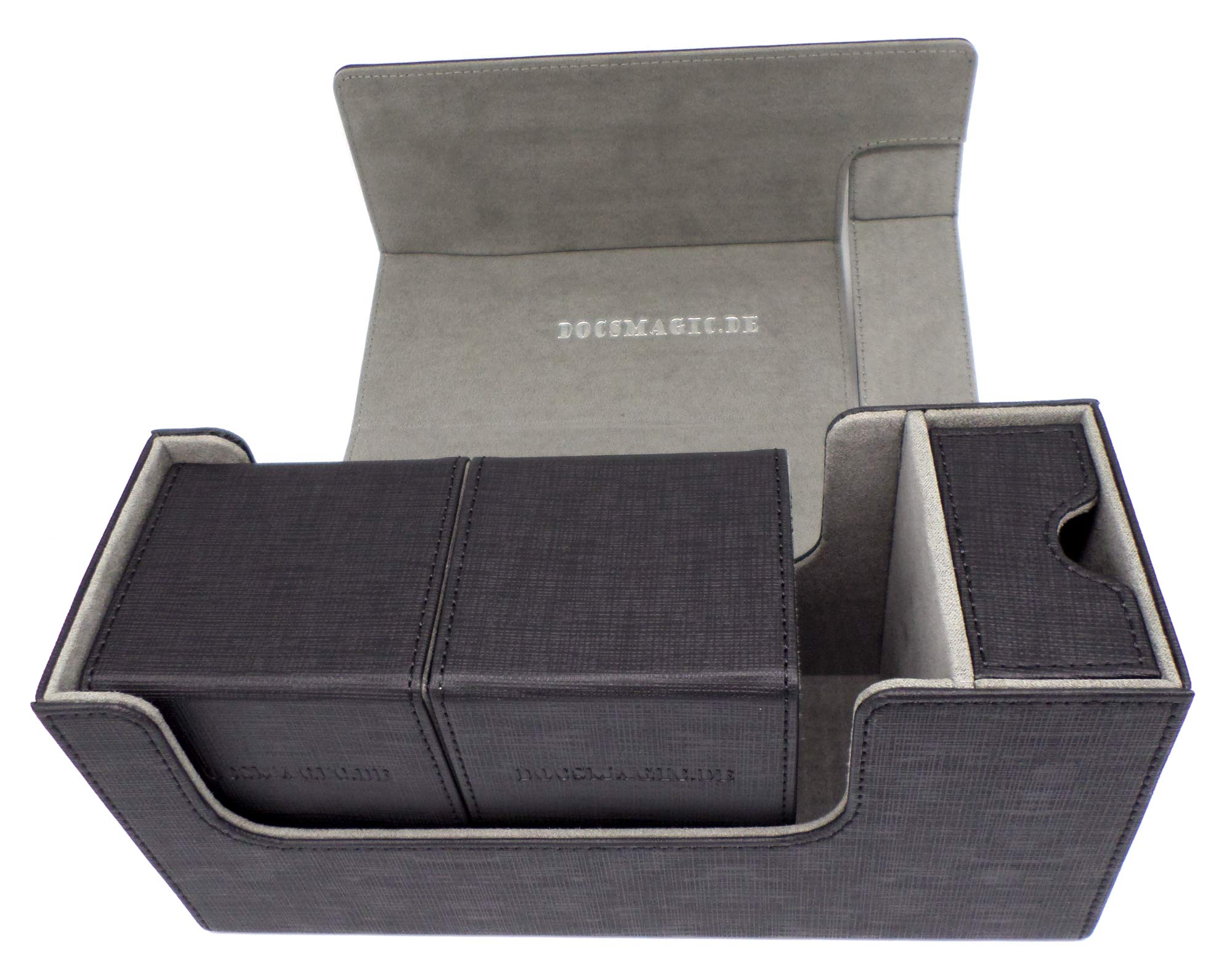 docsmagic.de Premium Magnetic Tray Long Box Black Small + 2 Flip Boxes