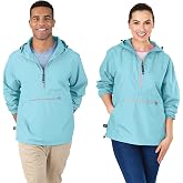 Charles River Apparel Unisex Pack-N-Go Pullover Jacket | Lightweight packable Softex pullover with hood and pouch pocket; wind and water-resistant layer for travel and events.