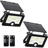 Eontim Solar Flood Light, 122 LEDs Bright Motion Sensor Outdoor Lights, Dusk-to-Dawn Solar Powered Security Light for Yard, P
