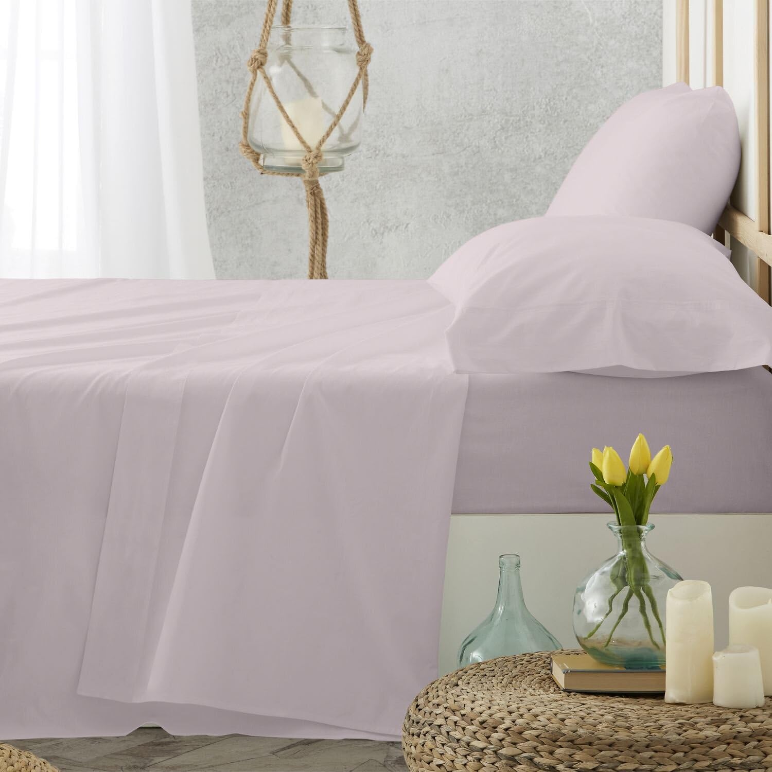 Burrito Blanco Bed Sheet Sets Grey Cotton T12, Ancho de 105 cm