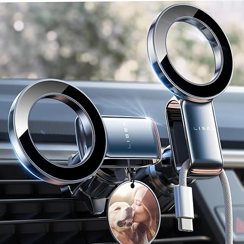 LISEN for Magsafe Car Phone Holder [30 Strongest Magnets] Magsafe Car Mount iPhone Holder Magnetic Phone Holders for iPhone Air Vent Fits iPhone 15 14 13 12 for All Phones with Magsafe Rings