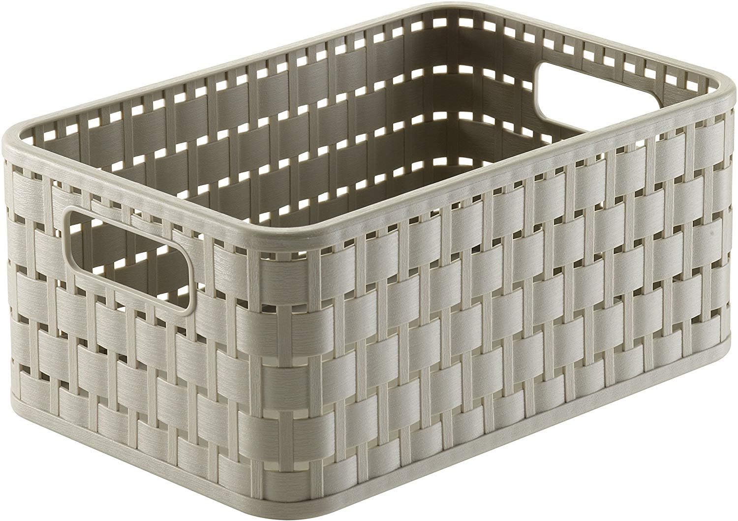 Rotho Country Aufbewahrungskiste 4l in Rattan-Optik, Kunststoff (PP) BPA-frei, cappuccino, A6+/4l (23,7 x 15,8 x 10,8 cm)