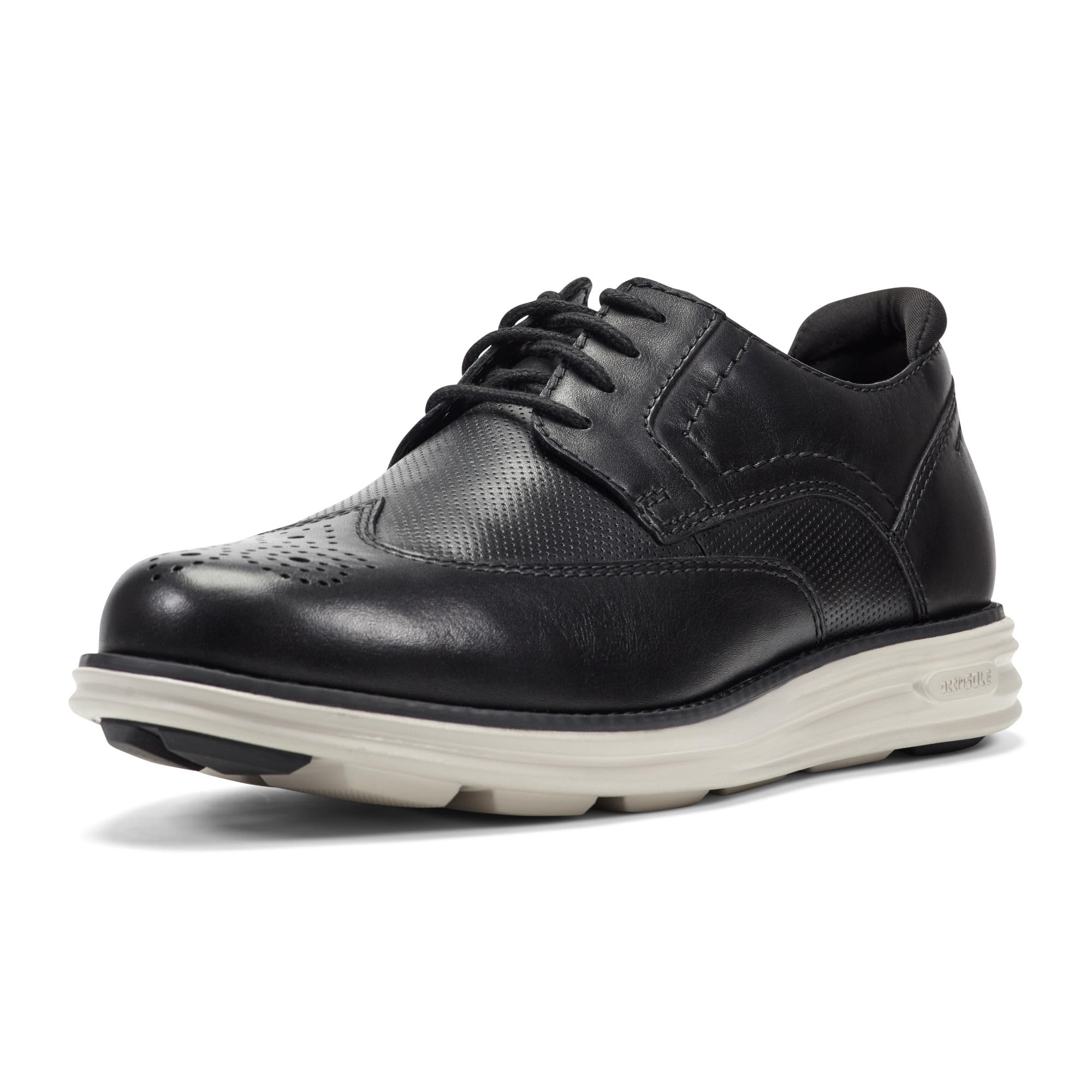 Rockport Men’s Coltin Oxford, Black Leather, 8 Wide