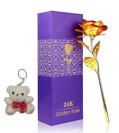 golden rose with teddy