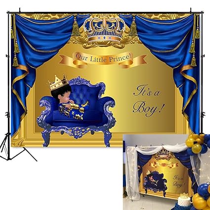 Amazon Com Mehofoto Royal Baby Shower Backdrop Little Prince Baby