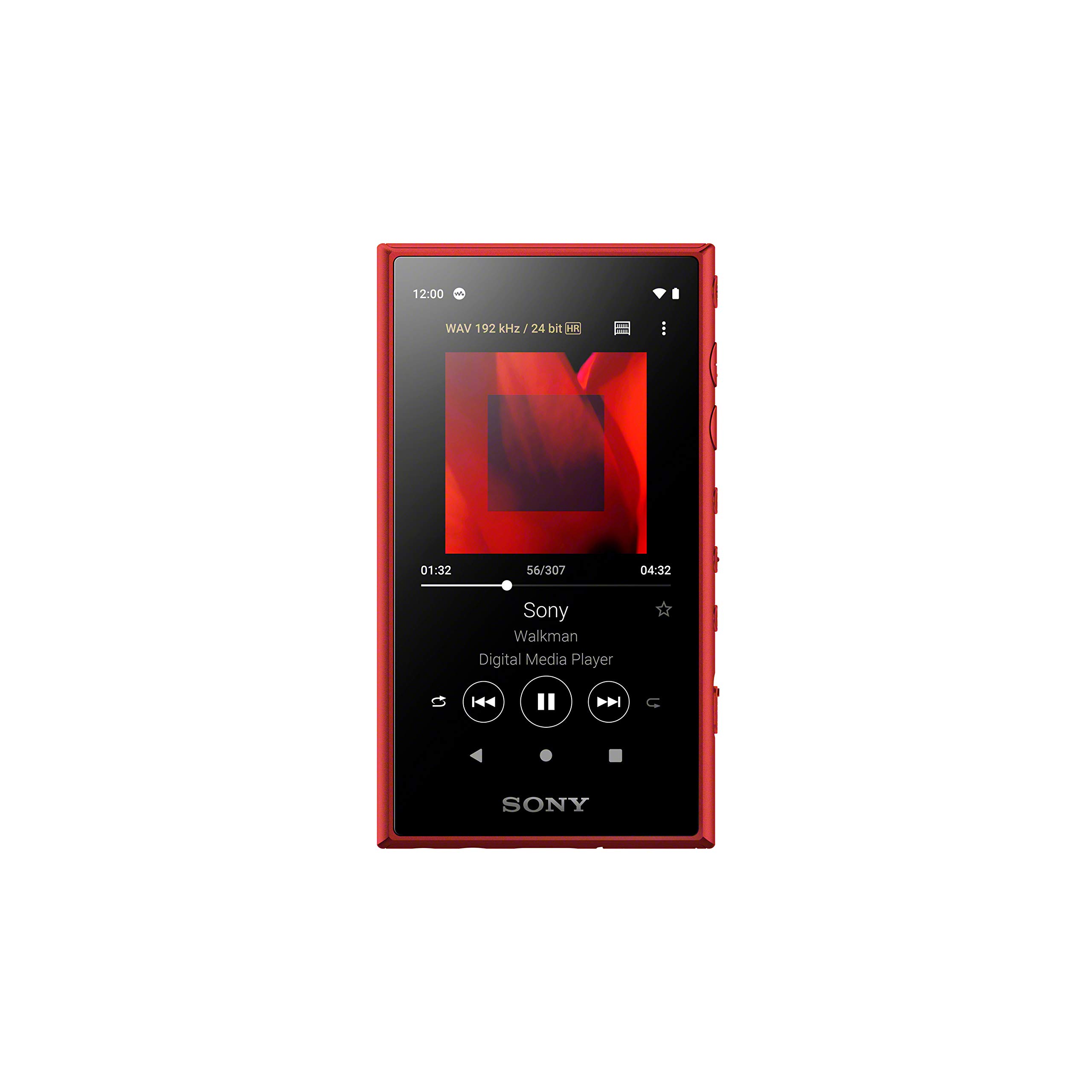 Sony Nw-A105 16GB Walkman Hi-Res Portable Digital Music Player with Android 9.0, 3.6" Touch Screen, S-Master Hx, DSEE-Hx, Wi-Fi & Bluetooth and USB Type-C - Red
