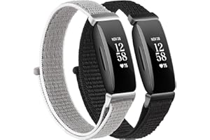 AMZPAS Nylon Bands Compatible with Fitbit Inspire 2 & Inspire HR & Inspire Bands for Women Men, Soft Adjustable Breathable Replacement Band for Fitbit inspire 2 bands