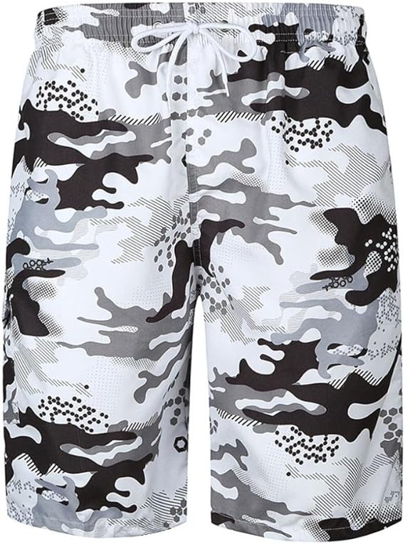 Amazon Hanaturu ハナツル 迷彩柄 ショートパンツ ハーフパンツ ショーツ メンズ 五分丈 スポーツウエア フィットネス 夏 旅行 海 ゴムウェスト 速乾 短パン 白 ショートパンツ 通販