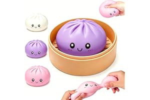 Dumpling Squishy with Steamer Box, Mystery Dumpling Squishy Stress Ball, Soft Squeeze Fidget Sensory for Adults Party Favor G