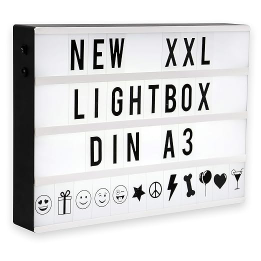 B.K.Licht - LED A3 Lichtbox - Lightbox mit Deko Buchstaben - Leuchtschild als Zimmer Deko - Leuchttafel Büro Gadgets