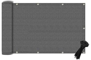 4'×10' Dark Gray Balcony Privacy Screen Fence Cover UV Protection Weather Resistant Waterproof Shade Cloth for Outdoor Patio 