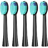 Replacement Toothbrush Heads for 7MAGIC Sonic Electric Toothbrush, Medium Soft Bristles Brush Heads Compatible with 7MAGIC D36 Toothbrush(Not Compatible with the 2026 New Model), 5 Pack (Black)