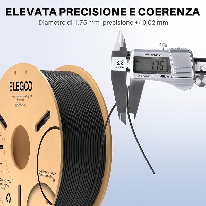 PLA+ Filamento Stampante 3D 1.75mm Nero Bianco Rosso Blu 4KG