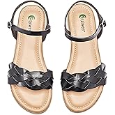 Ataiwee Women's Flat Slide Sandals - Adjustable Lace-up Cross-strap, Stylish Summer Flat Sandals.