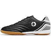 LEOCI Men's Indoor Soccer Cleats Trainer Rubber Futsal Shoes for Athletic Flat Outsole Training Sneaker