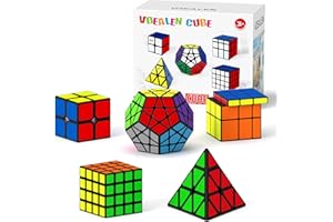 Vdealen Speed Cube Set, 2x2 4x4 Pyramid Mirror Dodecahedron Magic Cube Pack, Puzzle Cube Bundle Toys for Classroom Prizes Birthday Party, for Kids Teens Adults-5 Pack
