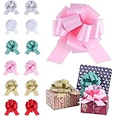 HCHENBOW 12 Pieces Pull Bows for gift wrapping, Large 6 Inch Gift Wrapping Bows with Ribbon for Birthday, Christmas, Wedding and Party,Big Bows for Presents (Multicolored)