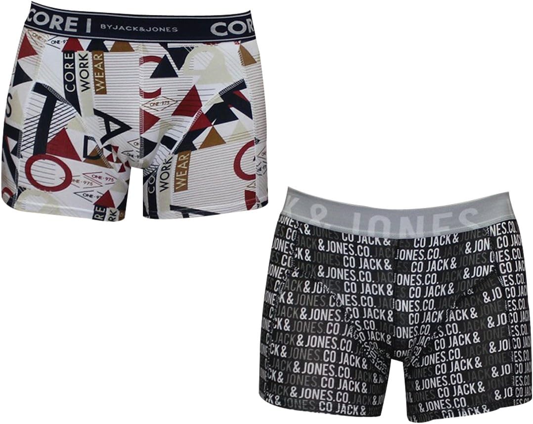 (Pack of 2) Jack Jones Mens Comfortable Fit Boxer Shorts / Underwear