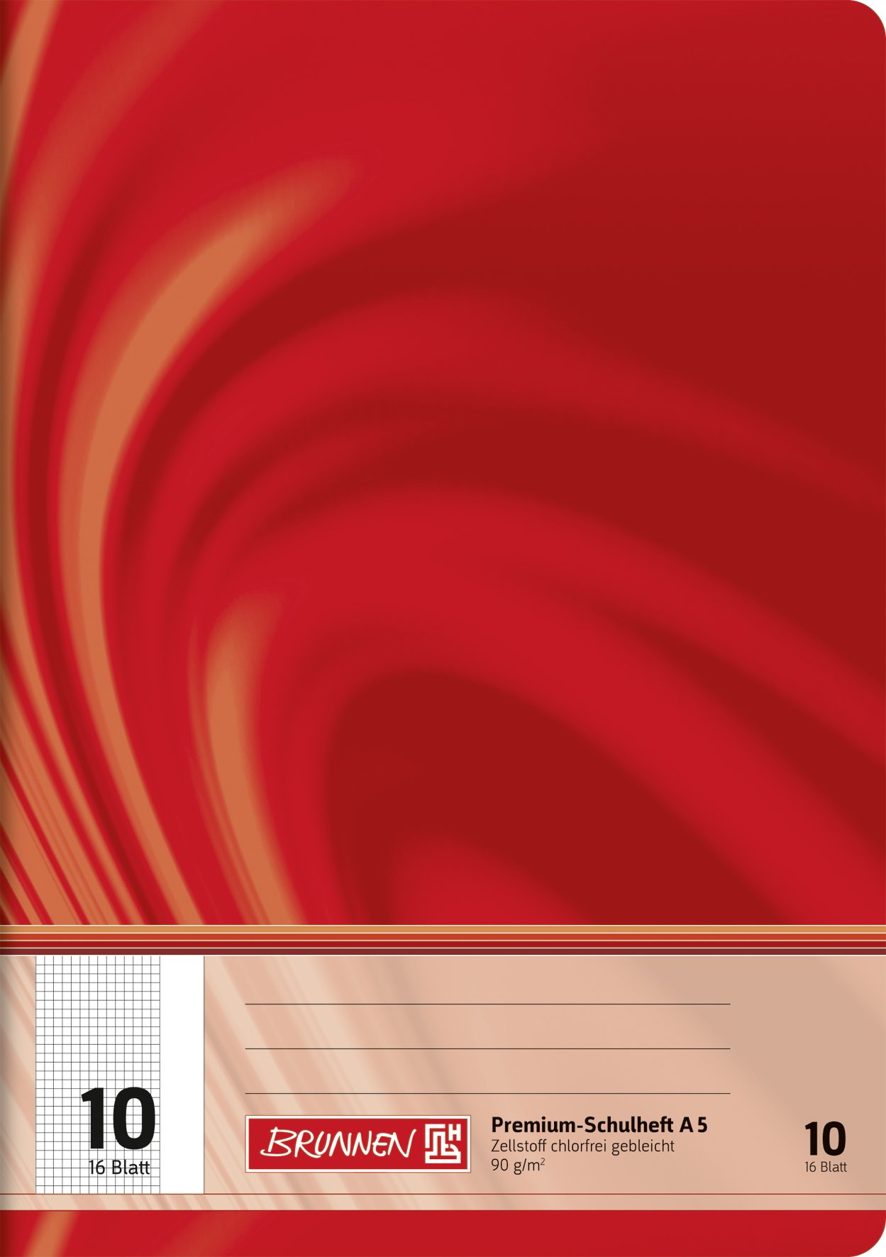 Brunnen 104571002 Exercise Books A5 Vivendi (16 Pages 5 mm Squared with Margin)