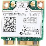 Intel 3160 Dual Band Wireless AC + Bluetooth Mini PCIe card Supports 2.4 and 5Ghz B/G/N/AC Bands