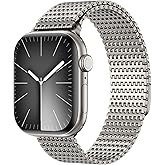 WINGLE Magnetic Mesh Loop for Apple Watch Band Ultra 3/2/1 Band 49mm 46mm 45mm 44mm 42mm 40mm 41mm 38mm Men Women, Stainless Steel Adjustable Metal Strap for iWatch Series 11 10 9 8 7 6 5 4 3 2 1 SE