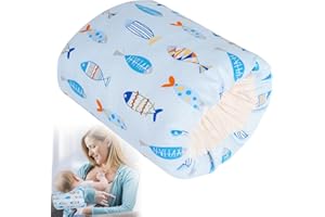 TEUOPIOE 1Pc Baby Nursing Arm Breastfeeding Pillow Soft Cotton Bottle Feeding Pillows for Newborn (Colorful Fish)