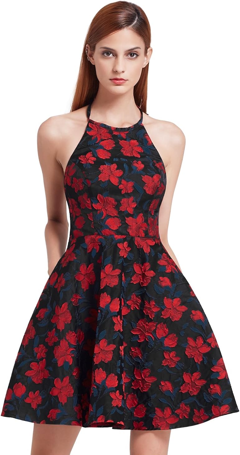 v neck fit and flare cocktail dress