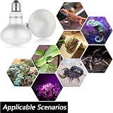 Lotvic 2 Pack 100W Reptile Heat Lamp E27 UVA Daylight Bearded Dragon Lamp view 6