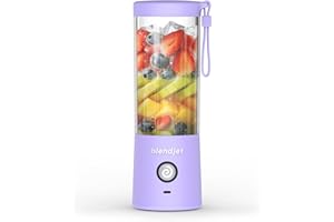 BlendJet Portable Blender for Smoothies & Shakes - 16oz BlendJet 2 Cordless Personal Small Blender, USB-C Rechargeable & Self Cleaning - Mini Travel Blender with Stainless Steel Blade (Lavender)