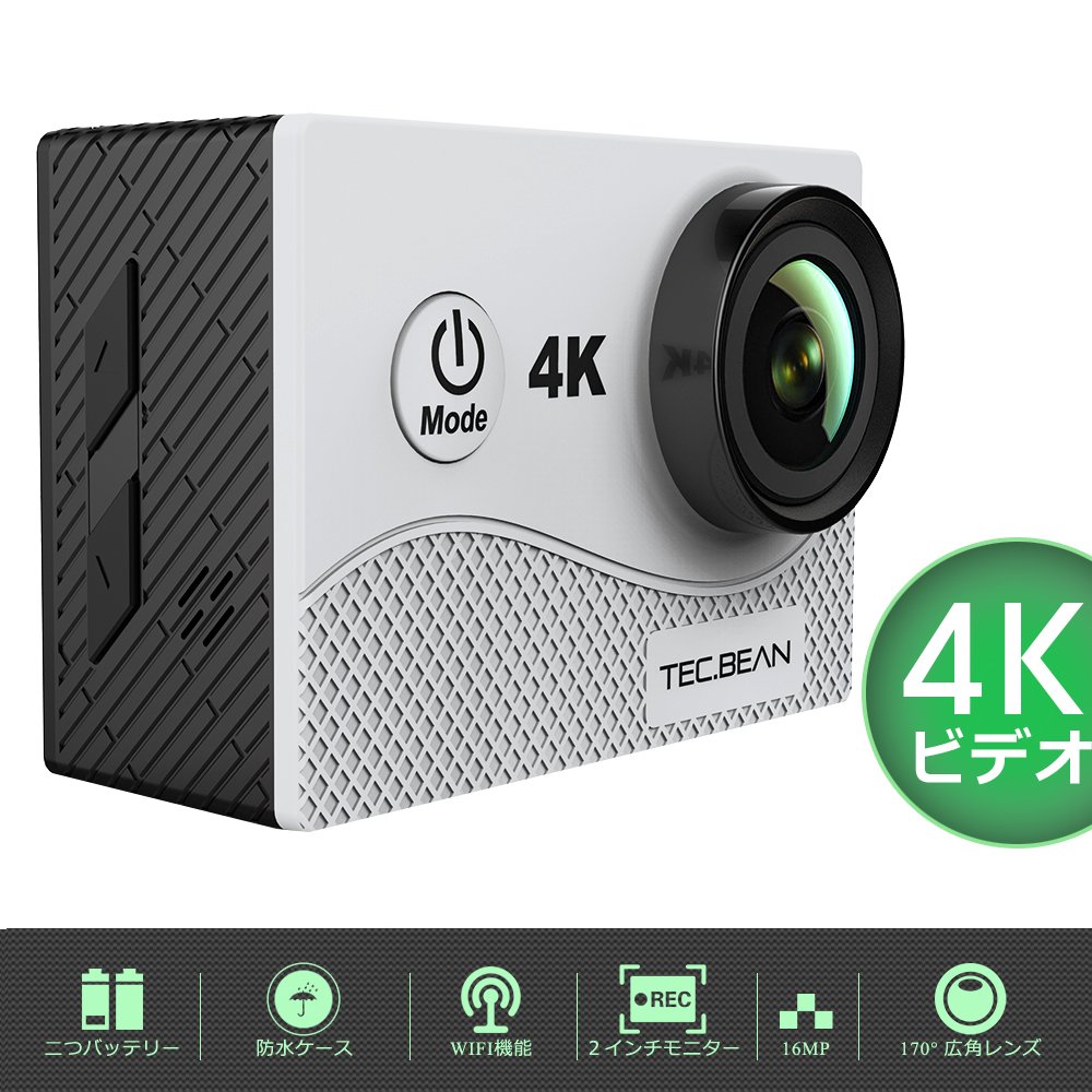 TEC.BEAN 4K WIFI スポーツ カメラ 1600万画素16M 64G SDカード対...