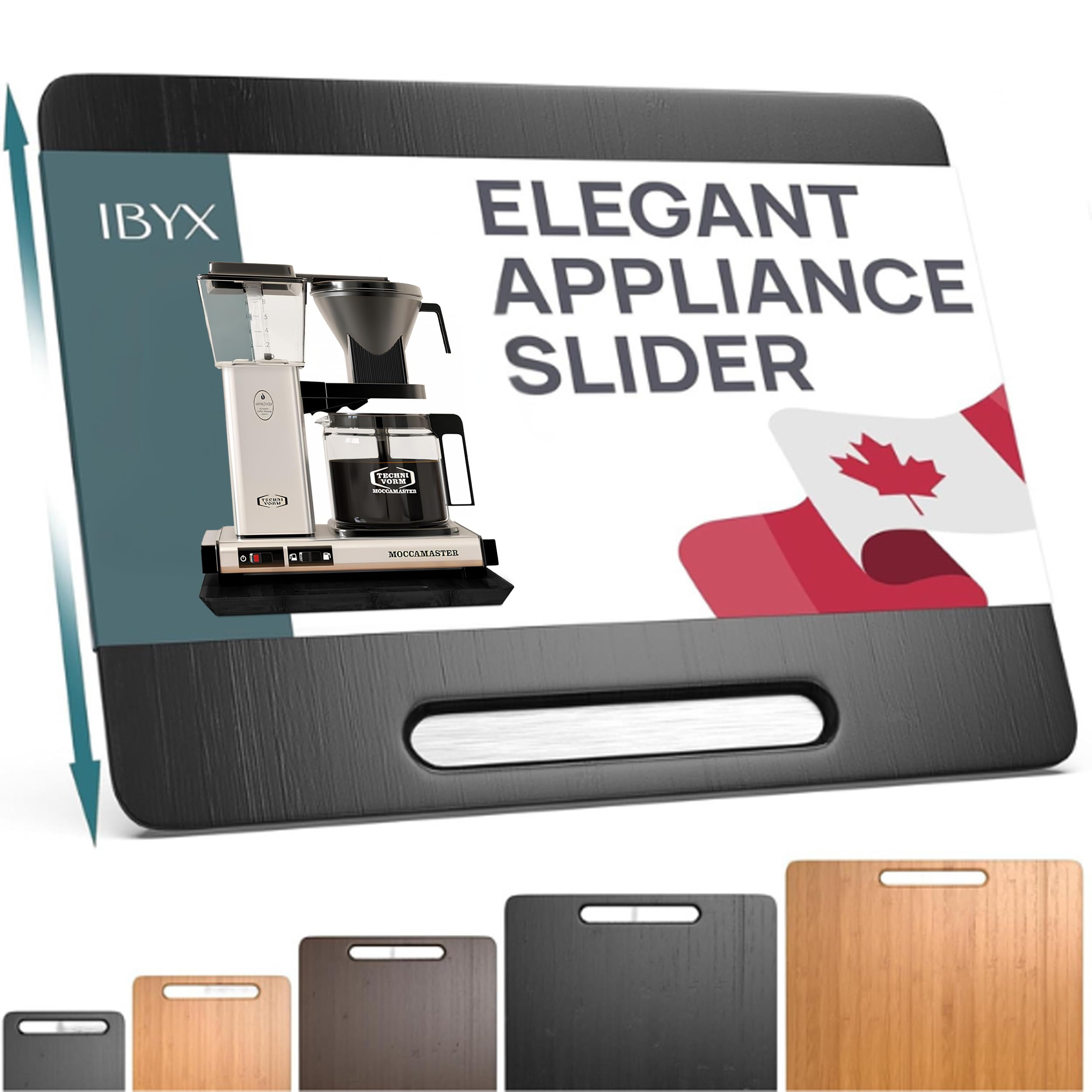 Photo 1 of Ibyx Elegant Sliding Tray for Your Coffee Maker & Heavy Kitchen Appliances - Sturdy, Slides Easily from Under The Cabinet (Black, 13”W x 10.5”D)