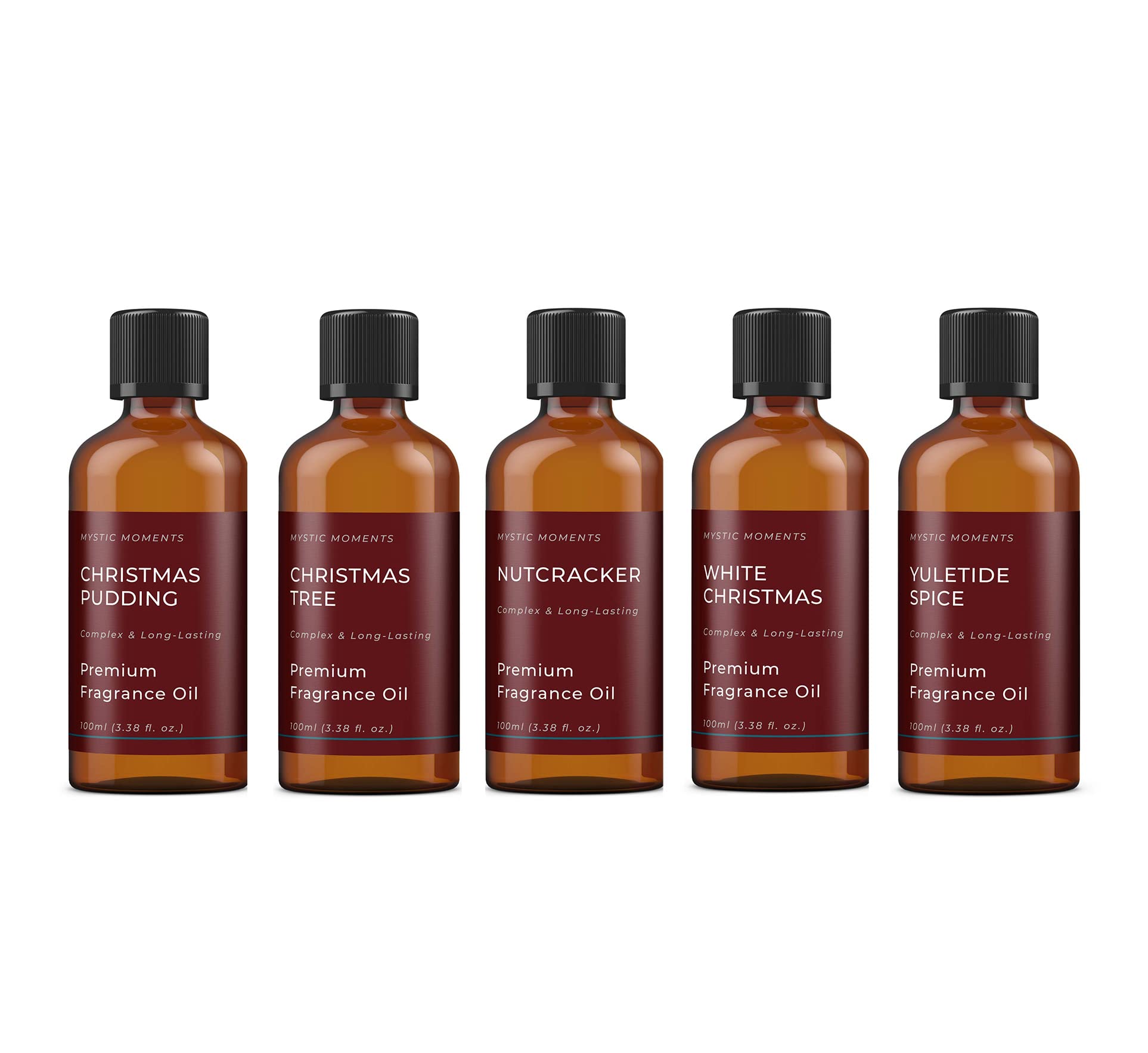 Mystic Moments | Christmas Fragrant Oil Gift Starter Pack 5x100ml | Festive Seasonal Scents for Candles, Soap & Home Fragrance