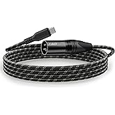 J&D USB Type C to XLR Male Audio Output Cable, USB C to XLR Braided Cable for Amplifier, Speaker, Mixer Console, Compatible w