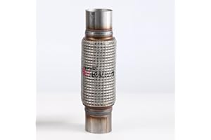 Exhaust Flex Pipe 2.25"×6"/10" Universal Type 100% Stainless Steel For Heavy Duty and Cars Open Braid1PCS