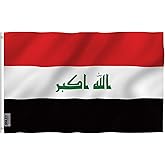 ANLEY Fly Breeze 3x5 Feet Iraq Flag - Vivid Color and Fade proof - Canvas Header and Double Stitched - Republic of Iraq Flags Polyester with Brass Grommets 3 X 5 Ft