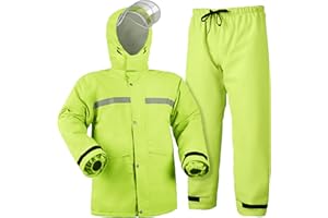 Coralrain Rain Suit Safety Waterproof Rain Jacket and Trouser Suit Raincoat With Hood lining For Men Women Adults Breathable