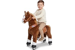 Pony Cycle Riding Toys Ride on Horse Pony Rider Kids Ride on Toys (with Brake/ 36" Height/Size 4 for Age 4-7) Riding Walking 