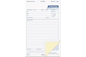 Tops Job Work Order, Carbonless, 5-1/2 x 8-1/2 Inches, 3-Part, 50 Sets per Pack (TOP3868)