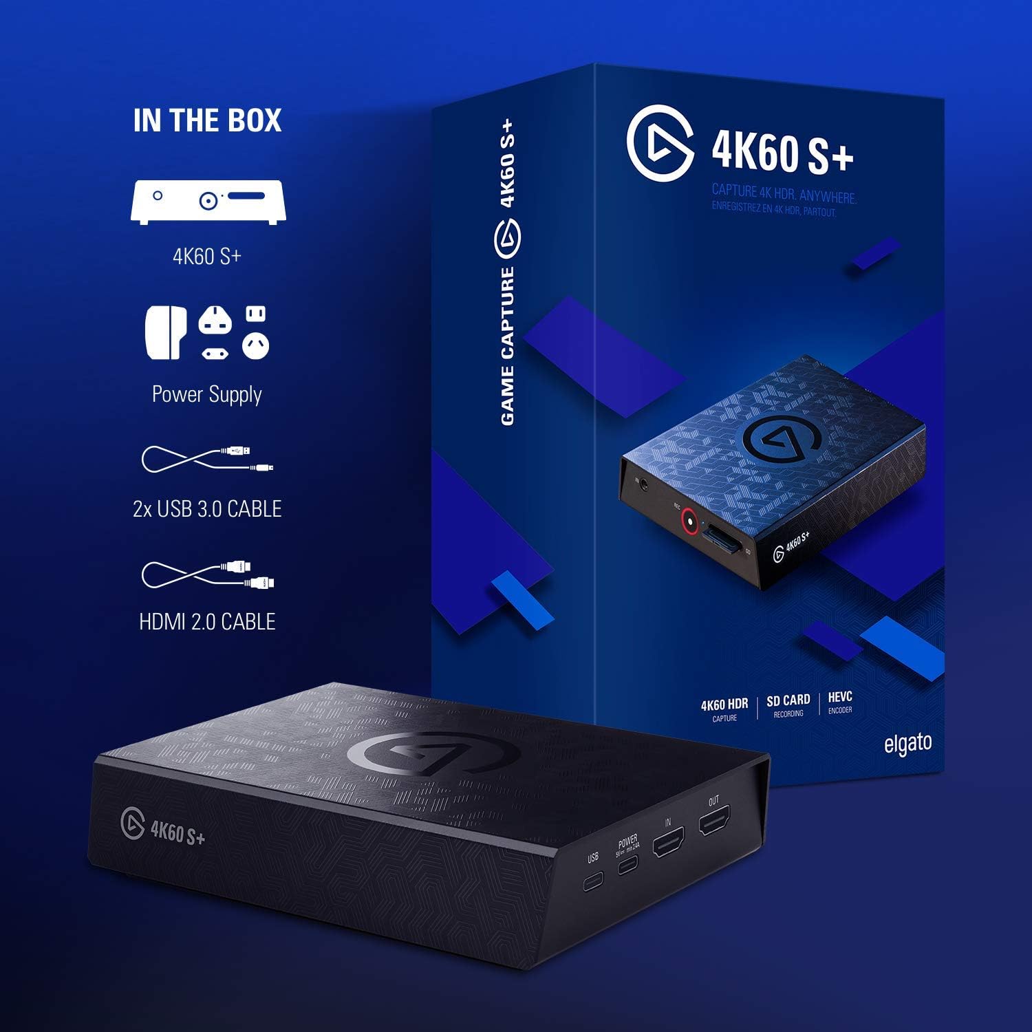 Elgato Game Capture 4K60 S+ 4K60 HDR10 Capture with Standalone Sd Card Recording, Zero-Lag Passthrough: Computers & Accessories