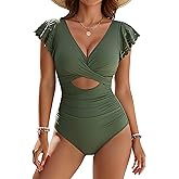 Blooming Jelly Womens One Piece Swimsuit Tummy Control Bathing Suit Modest Twist Front Cutout Swimwear 2025