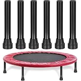 Mipcase 6pcs Universal Trampoline Replacement Legs Mini Trampoline Leg Cap Tip with Covers Pad Stainless Steel Trampoline Leg Tube Trampolines Bounce Part