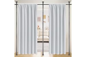 CALCHELE Room Divider Curtain Rod, No Drilling Rod, 48-120inch (H) 28-144inch(W) Adjustable Partition Hanging Room Dividers, Room Partitions and Dividers Floor to Ceiling Self Stand for Space Partition Black