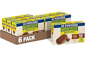 Nature Valley Biscuit Sandwiches, Chocolate Peanut Butter, Snack Bars, 10 Bars, 13.5 oz (Pack of 6)