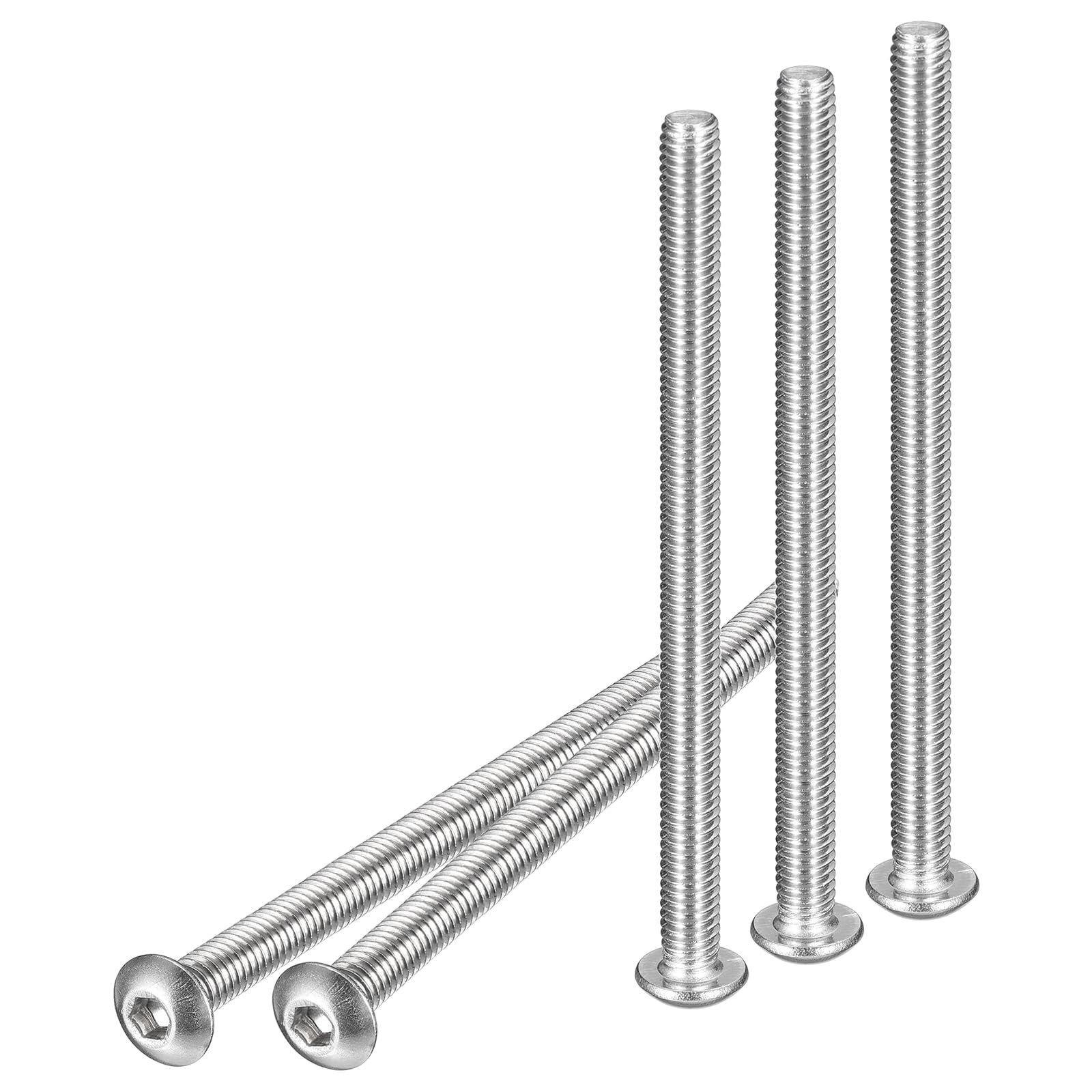 DTGN M4-0.7x60mm Button Head Socket Cap Screws - 20Pack - Good for Machine - 304 Stainless Steel 18/8 - Hex Drive Full Thread Fasteners