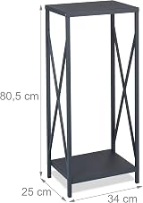 Relaxdays Firewood Storage Stand Grey Metal Log Rack Indoor 80x34x25cm view 4