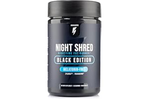 INNOSUPPS Night Shred Black Melatonin-Free Nighttime Fat Burner and Sleep Support Supplement - GABA Complex with Ashwagandha, CLA, Grains of Paradise, and Zylaria - Thermogenic Fat Burner - 90 Vegan Capsules