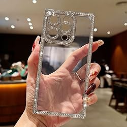 ROSEHUI Clear Glitter Phone Case for iPhone 15 Pro