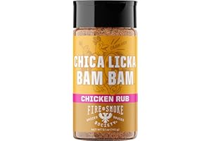 Fire & Smoke Society Chica Licka Bam Bam Chicken Seasoning | BBQ Seasonings and Rubs for Smoking and Grilling | Chicken Wings, Turkey Rub, Poultry Seasoning | Black Pepper, Paprika, Garlic | M 5.1 oz